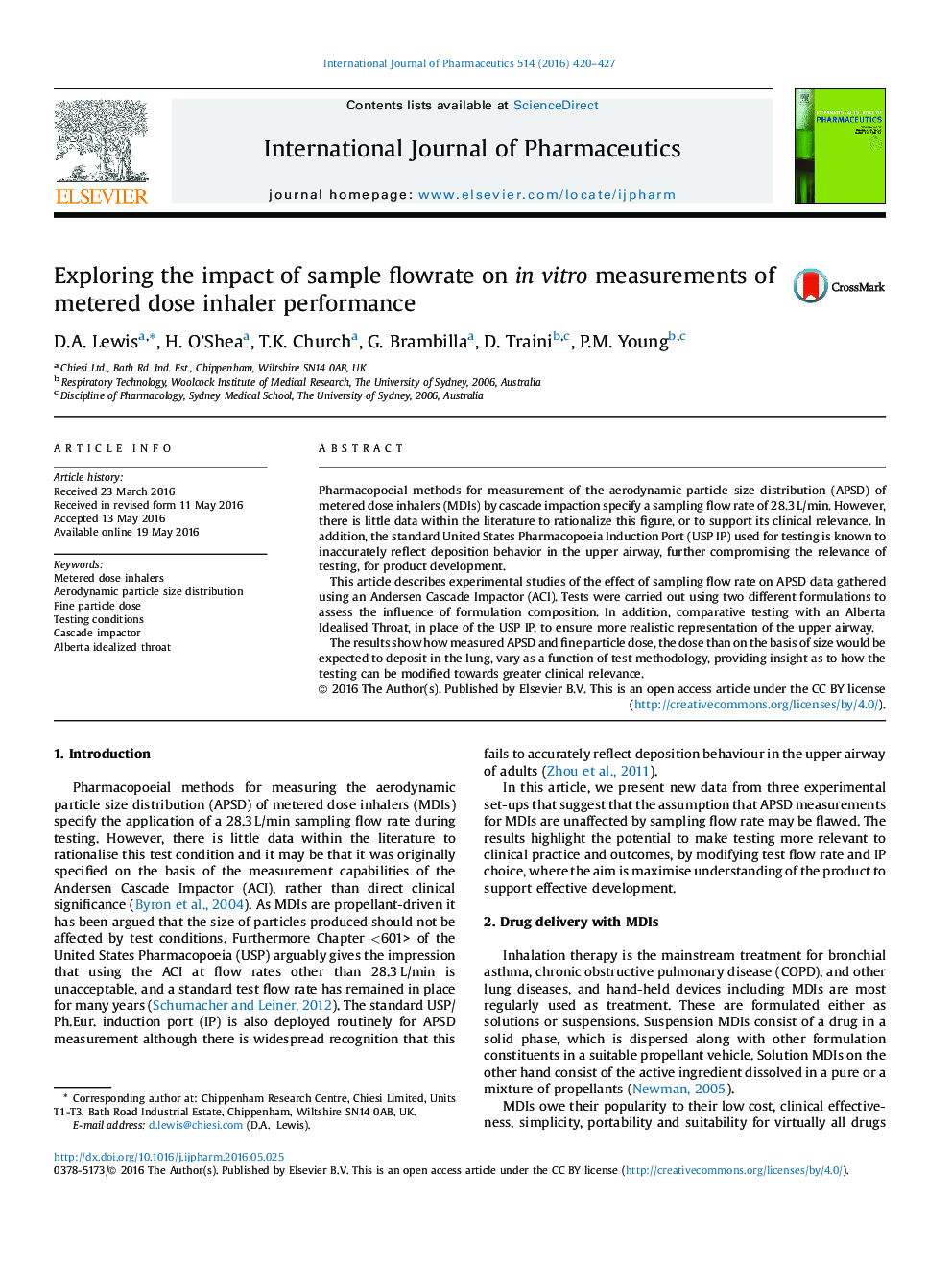 Exploring the impact of sample flowrate on in vitro measurements of metered dose inhaler performance