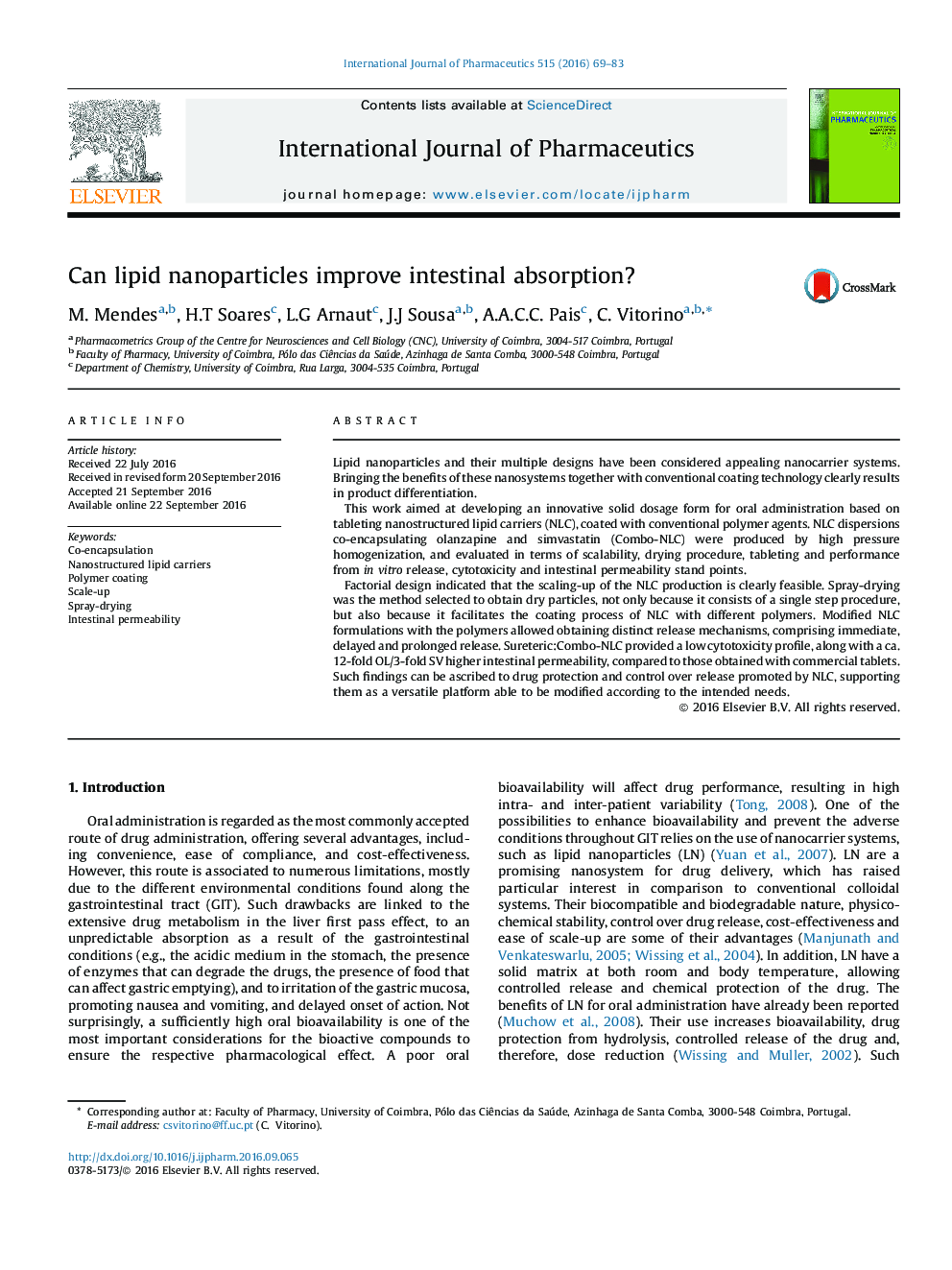 Can lipid nanoparticles improve intestinal absorption?