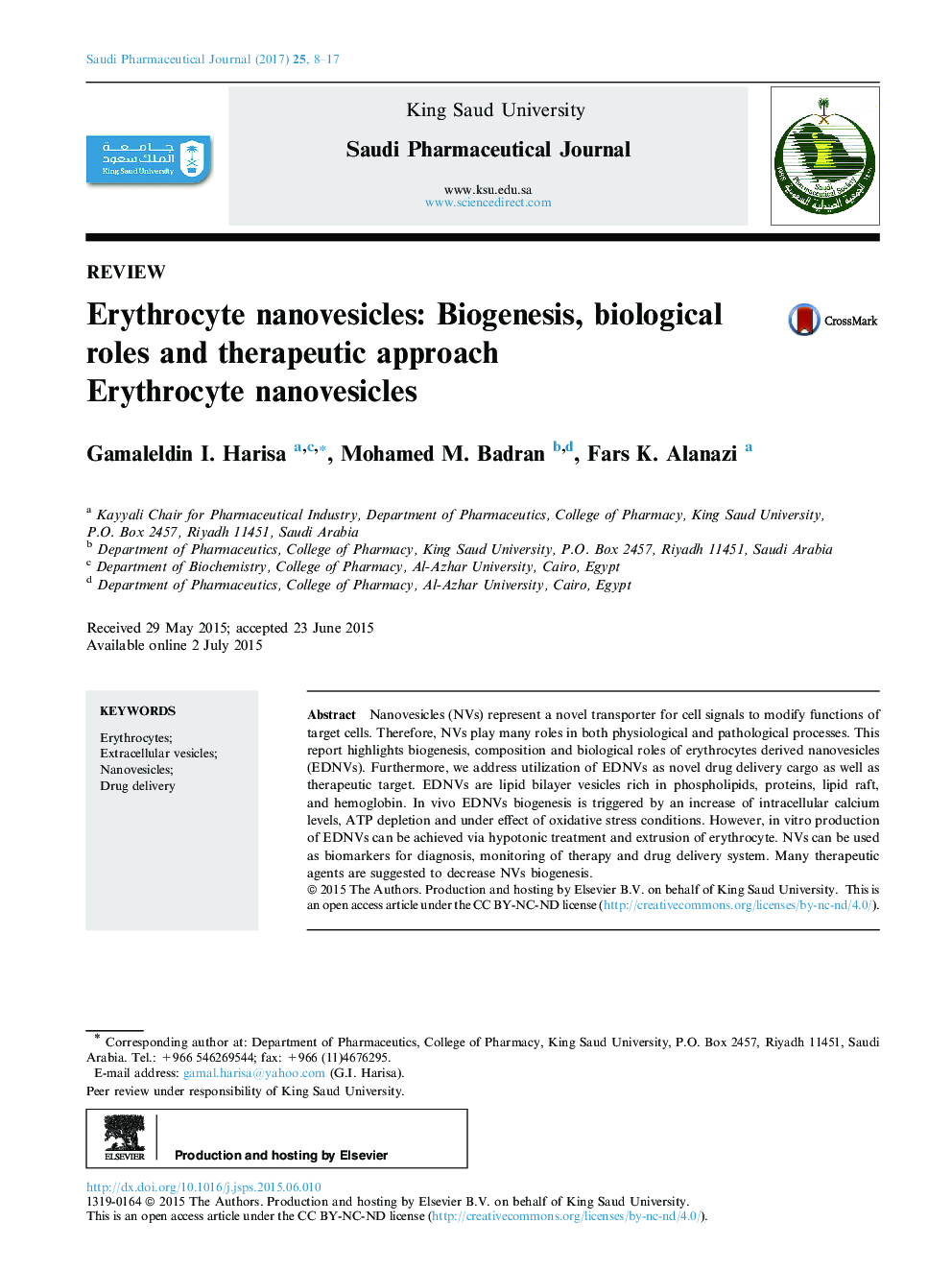 Erythrocyte nanovesicles: Biogenesis, biological roles and therapeutic approach: Erythrocyte nanovesicles
