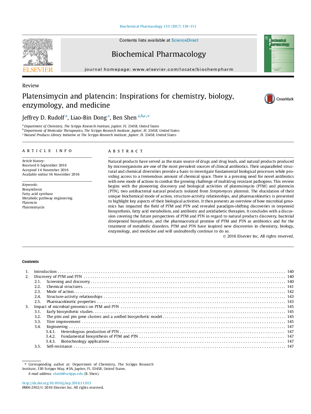 Platensimycin and platencin: Inspirations for chemistry, biology, enzymology, and medicine