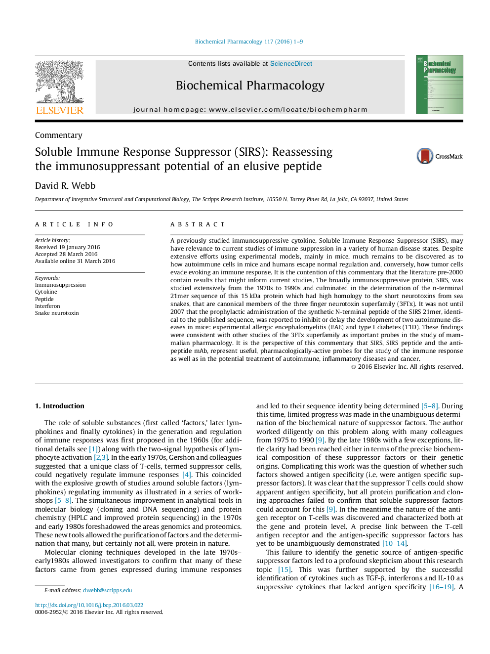 Soluble Immune Response Suppressor (SIRS): Reassessing the immunosuppressant potential of an elusive peptide