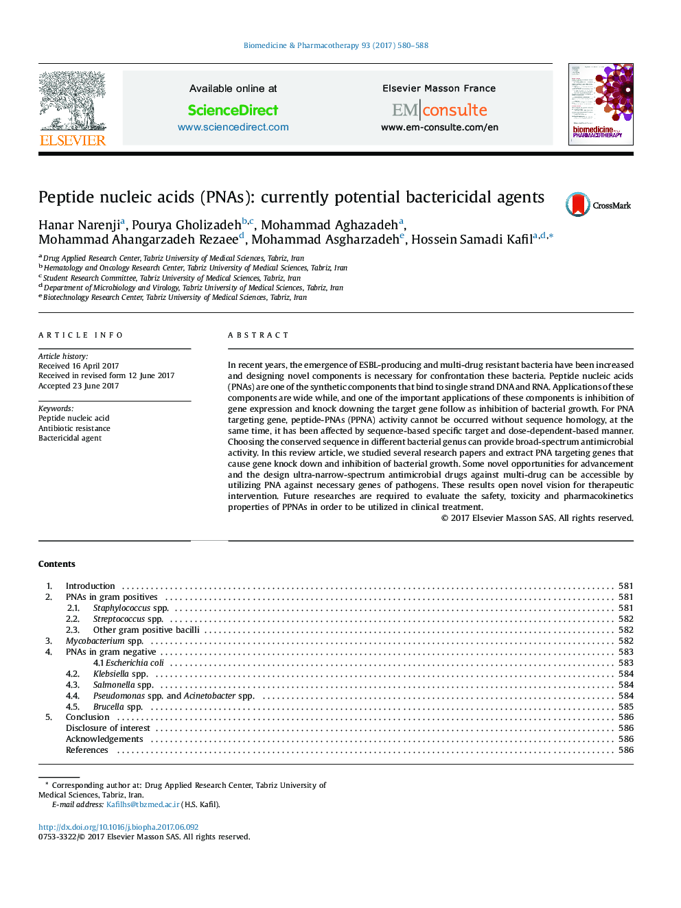 Peptide nucleic acids (PNAs): currently potential bactericidal agents