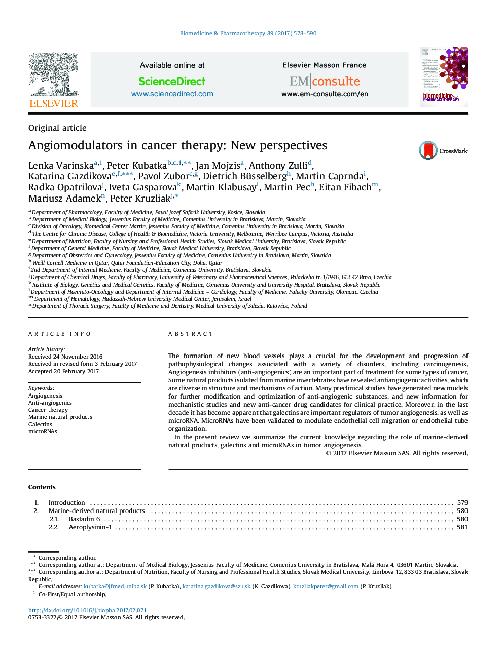 Angiomodulators in cancer therapy: New perspectives