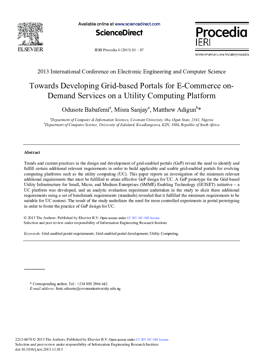 Towards Developing Grid-based Portals for e-Commerce on-Demand Services on a Utility Computing Platform 