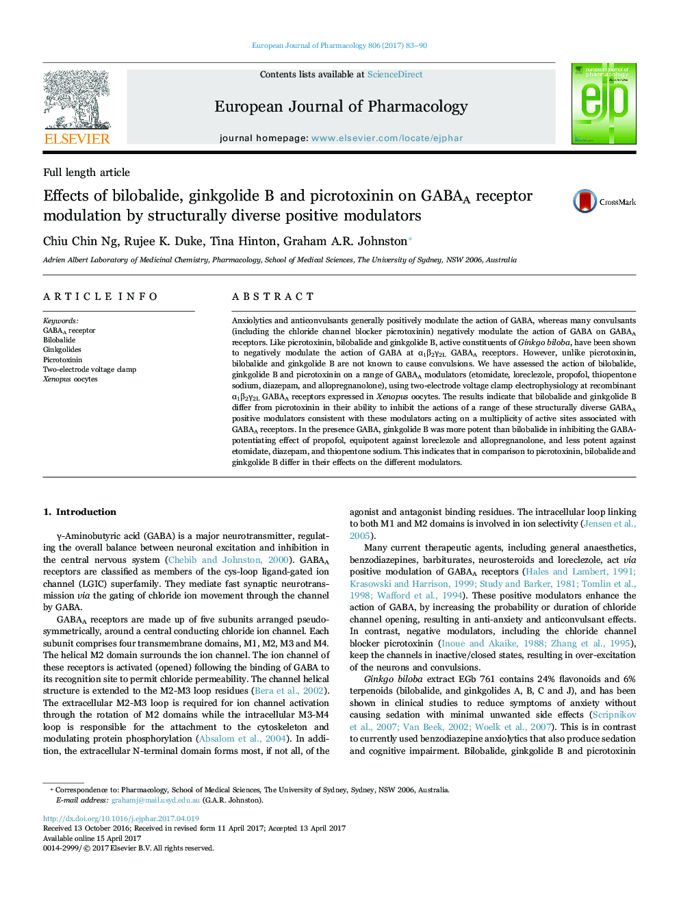 Effects of bilobalide, ginkgolide B and picrotoxinin on GABAA receptor modulation by structurally diverse positive modulators