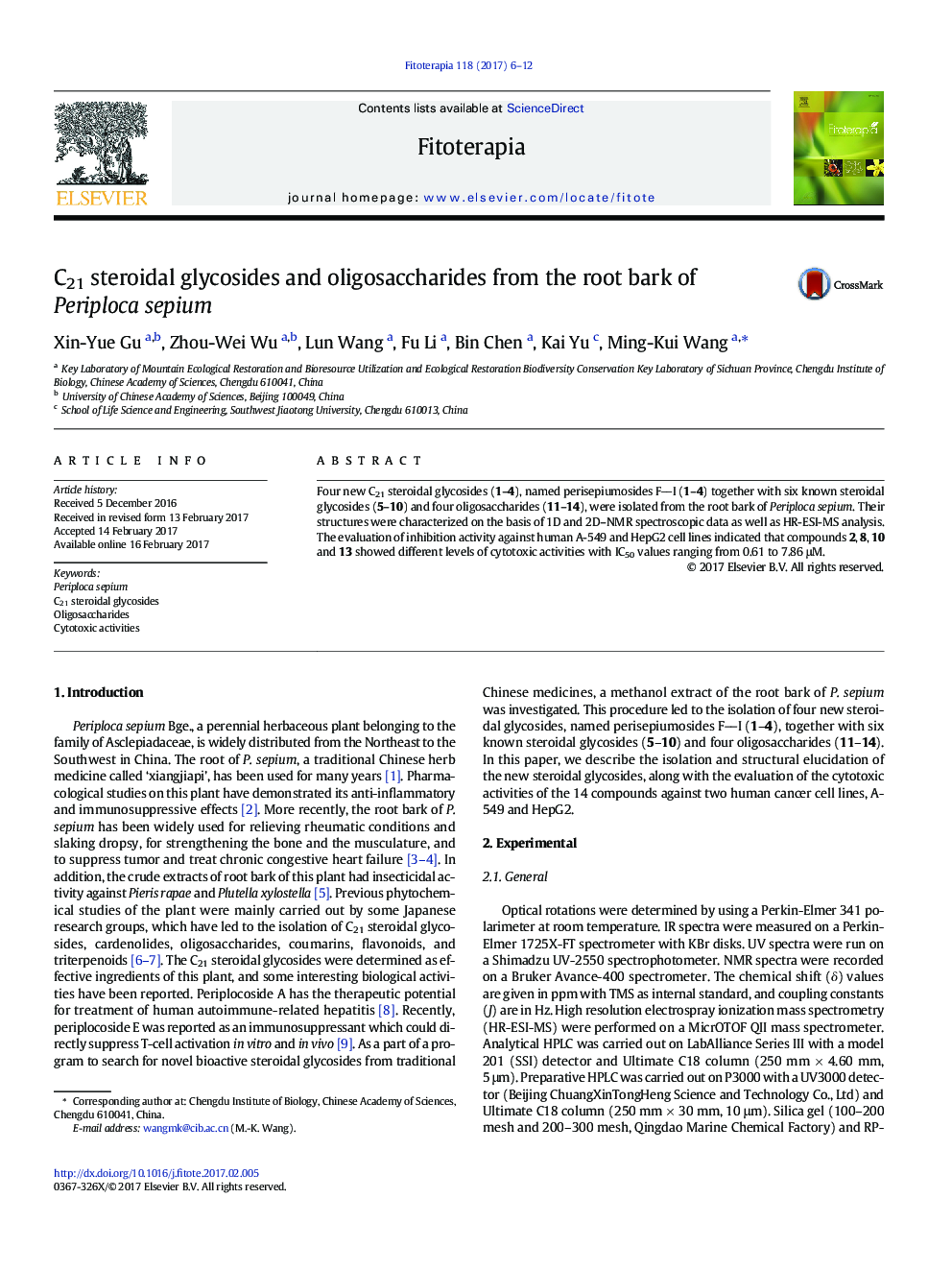 C21 steroidal glycosides and oligosaccharides from the root bark of Periploca sepium