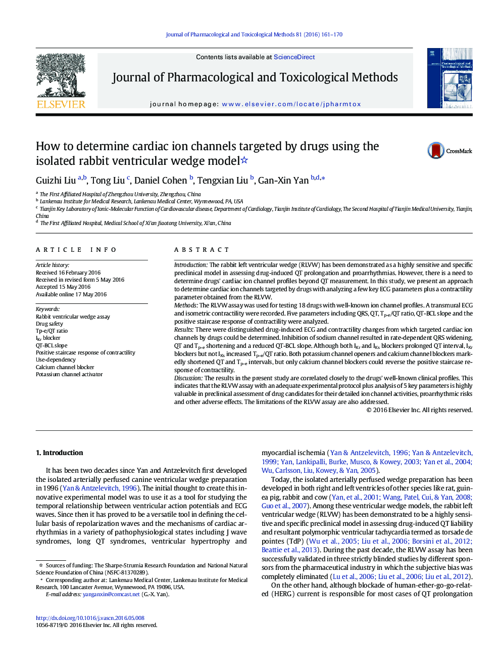 How to determine cardiac ion channels targeted by drugs using the isolated rabbit ventricular wedge model