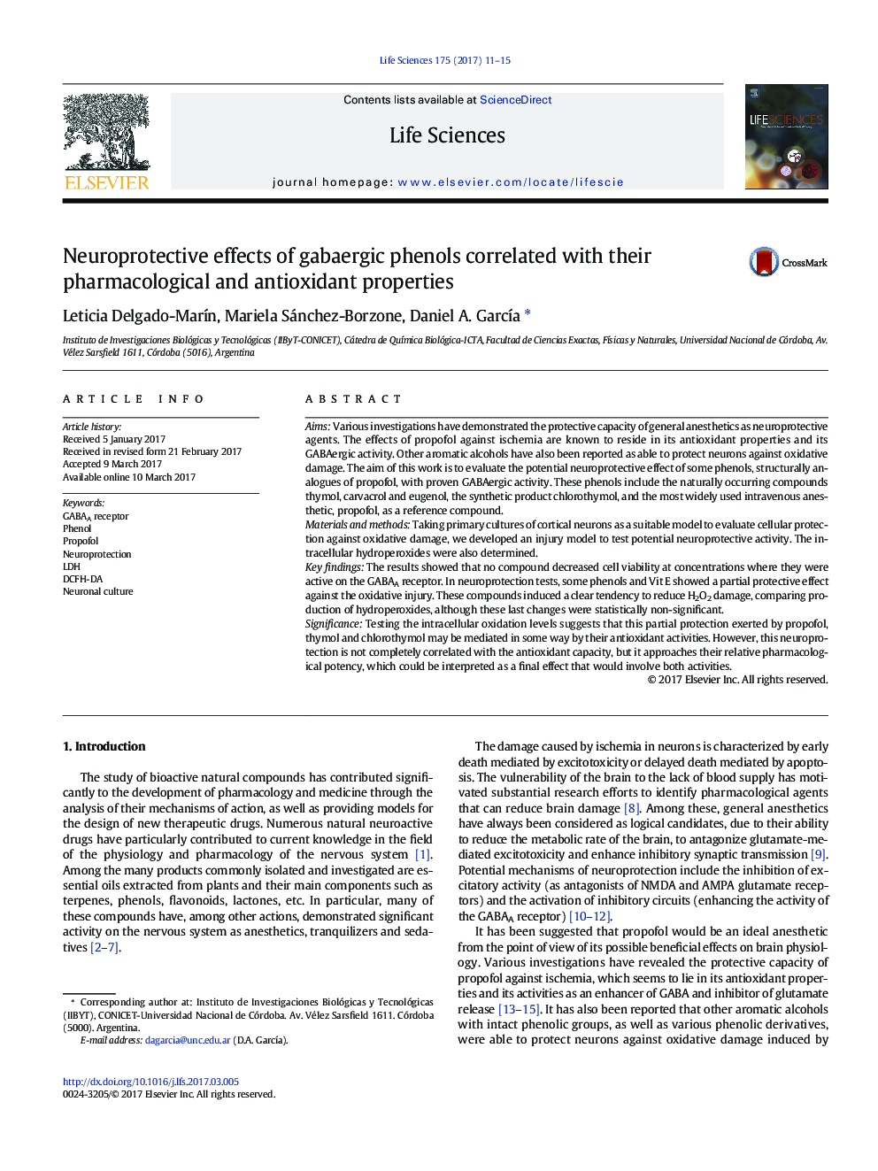 Neuroprotective effects of gabaergic phenols correlated with their pharmacological and antioxidant properties