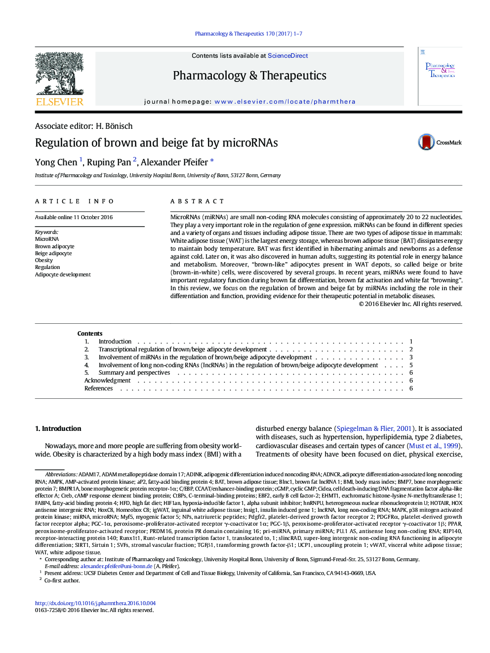 Regulation of brown and beige fat by microRNAs