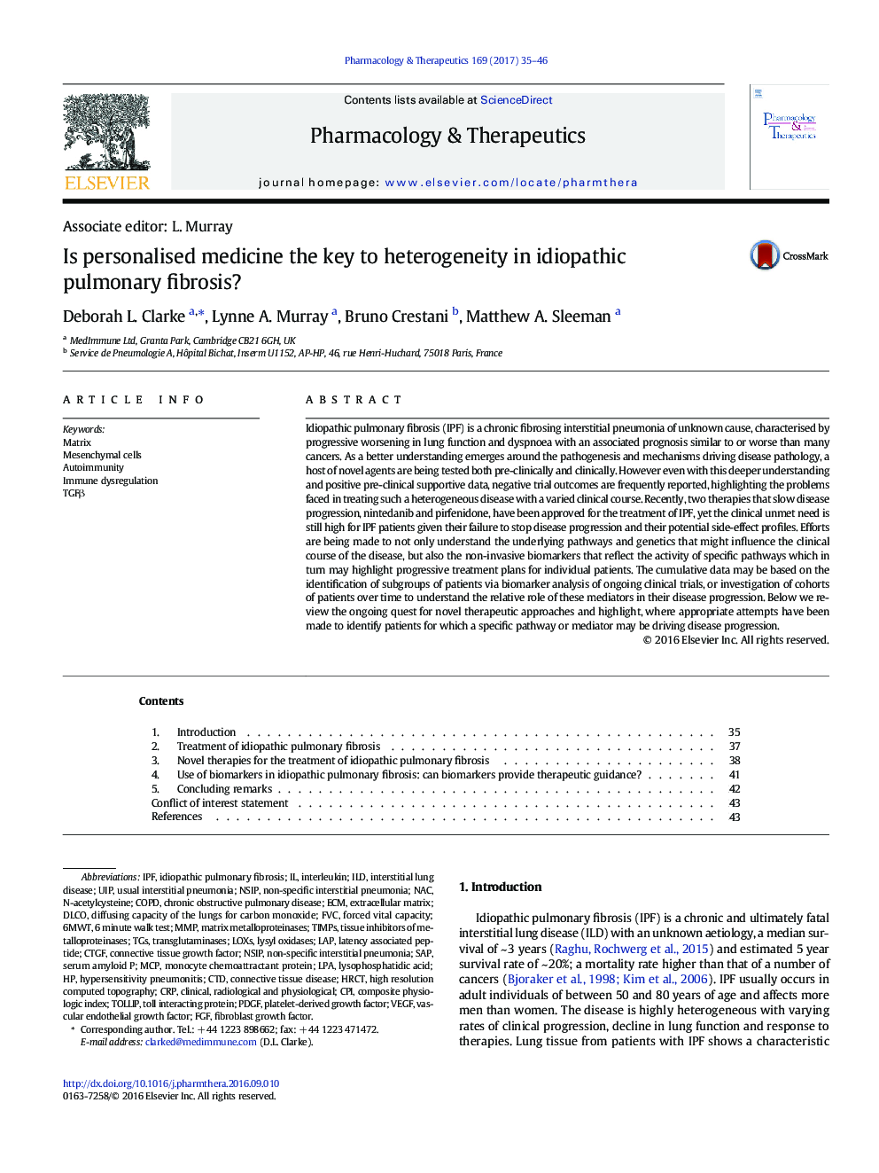 Is personalised medicine the key to heterogeneity in idiopathic pulmonary fibrosis?