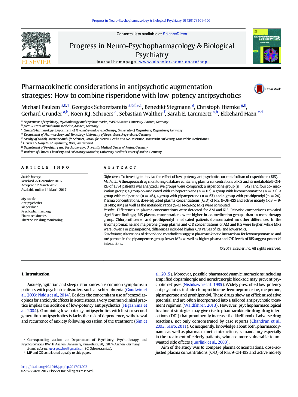 ملاحظات فارماکوکینتیک در استراتژی های تقویت آنتی سایکوتیک: چگونگی ترکیب ریزپریدون با آنتیسایکوتیک کم توان 