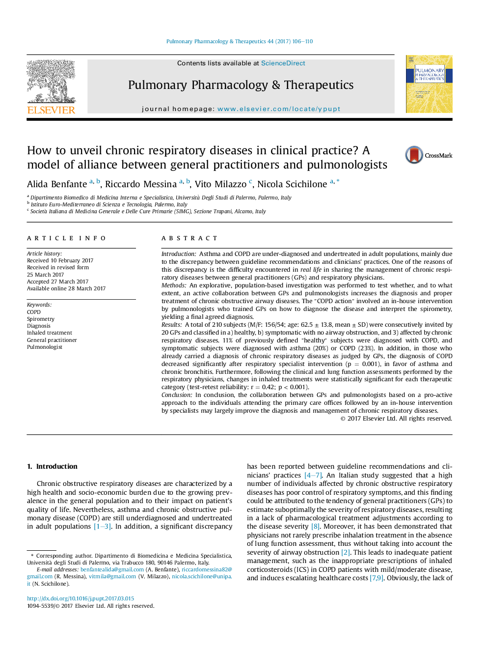 How to unveil chronic respiratory diseases in clinical practice? A model of alliance between general practitioners and pulmonologists