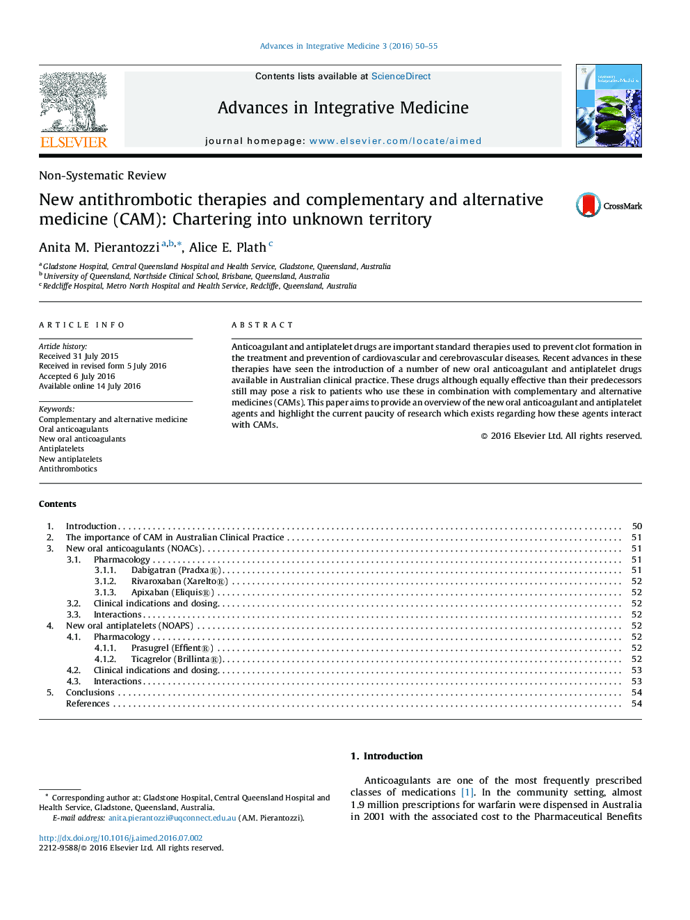 New antithrombotic therapies and complementary and alternative medicine (CAM): Chartering into unknown territory