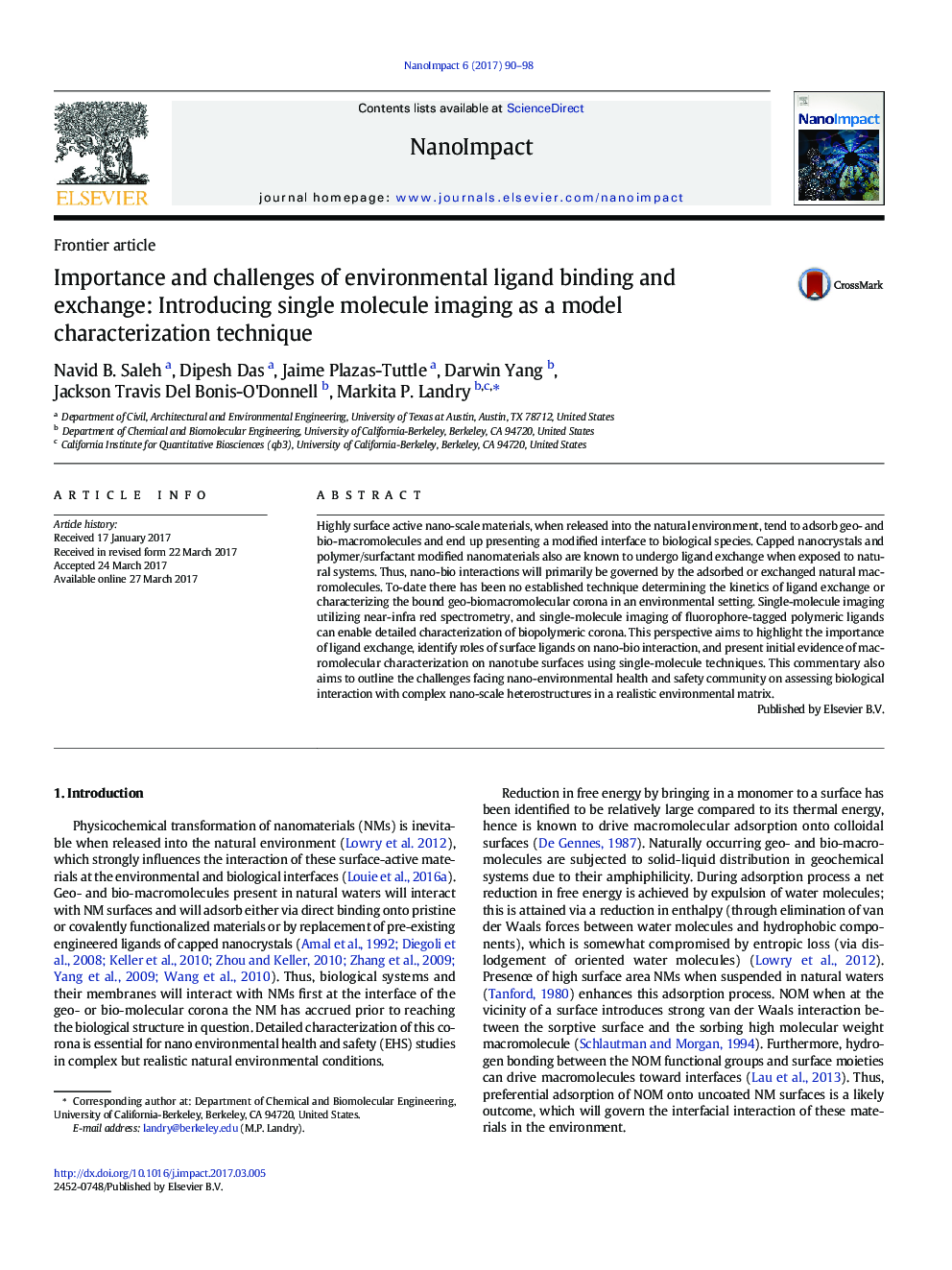 Importance and challenges of environmental ligand binding and exchange: Introducing single molecule imaging as a model characterization technique