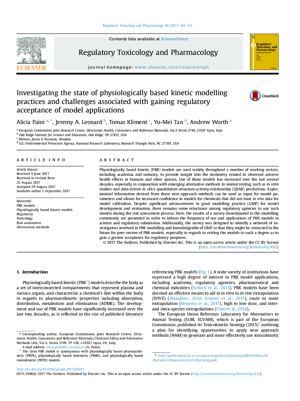 Investigating the state of physiologically based kinetic modelling practices and challenges associated with gaining regulatory acceptance of model applications