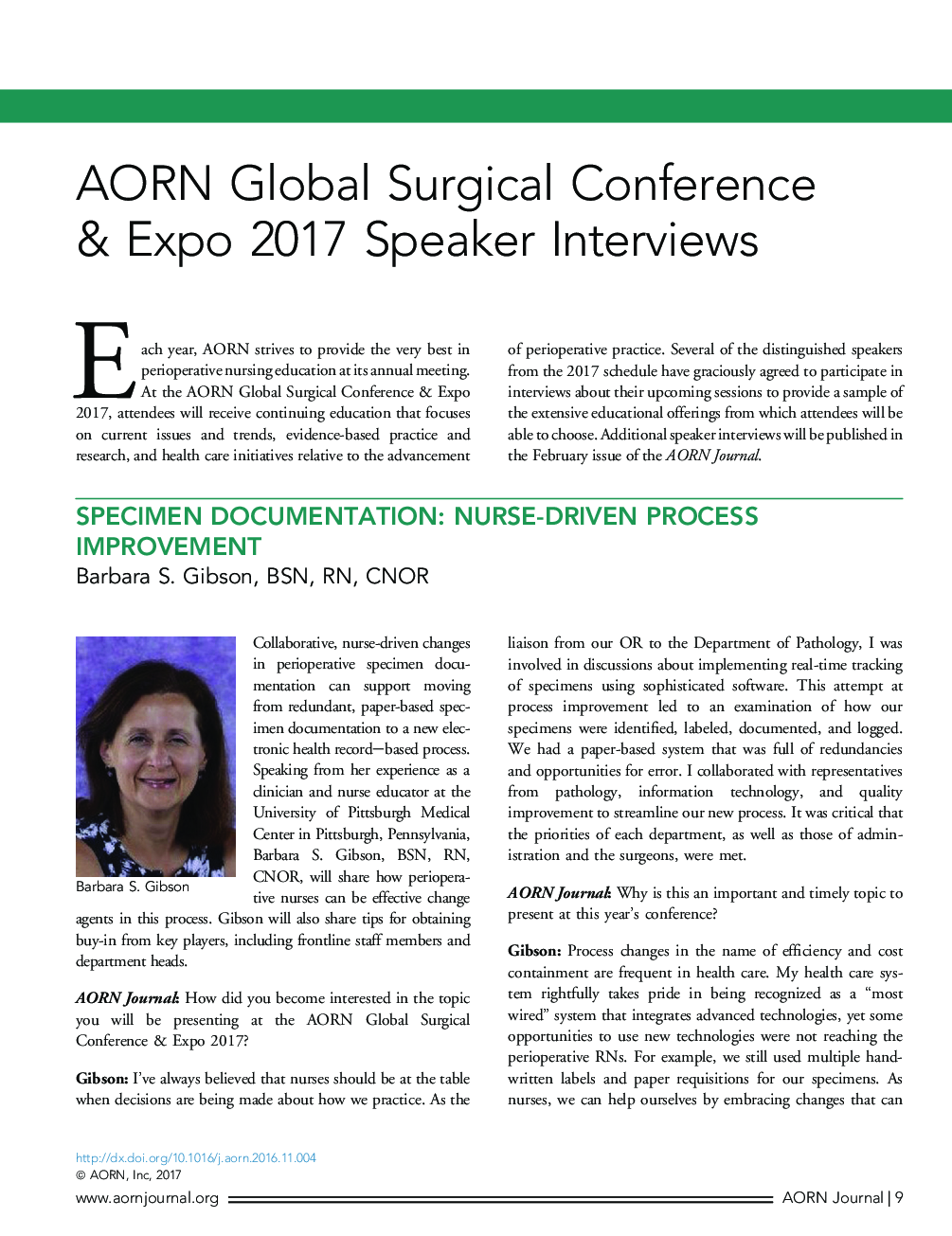 عکس صفحه اول مقاله: AORN Global Surgical Conference & Expo 2017 Speaker Interviews AORN Global Surgical Conference & Expo 2017 Speaker Interviews