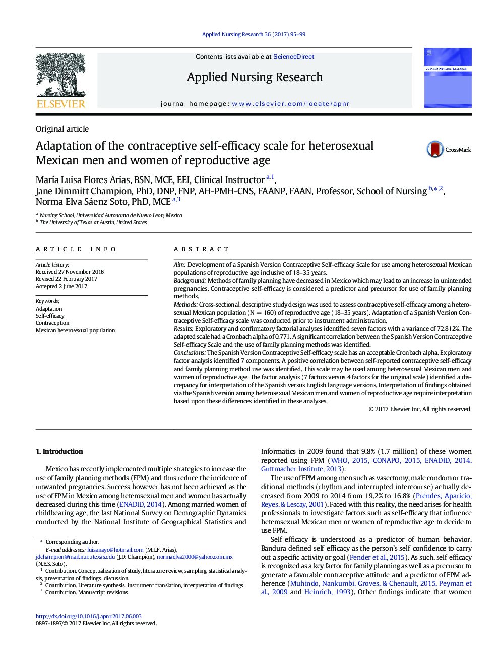 Adaptation of the contraceptive self-efficacy scale for heterosexual Mexican men and women of reproductive age