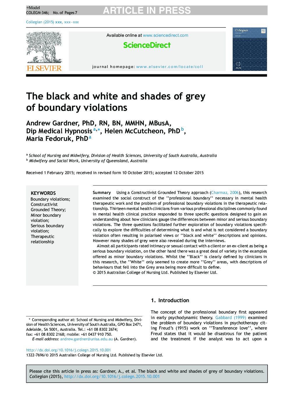 The black and white and shades of grey of boundary violations