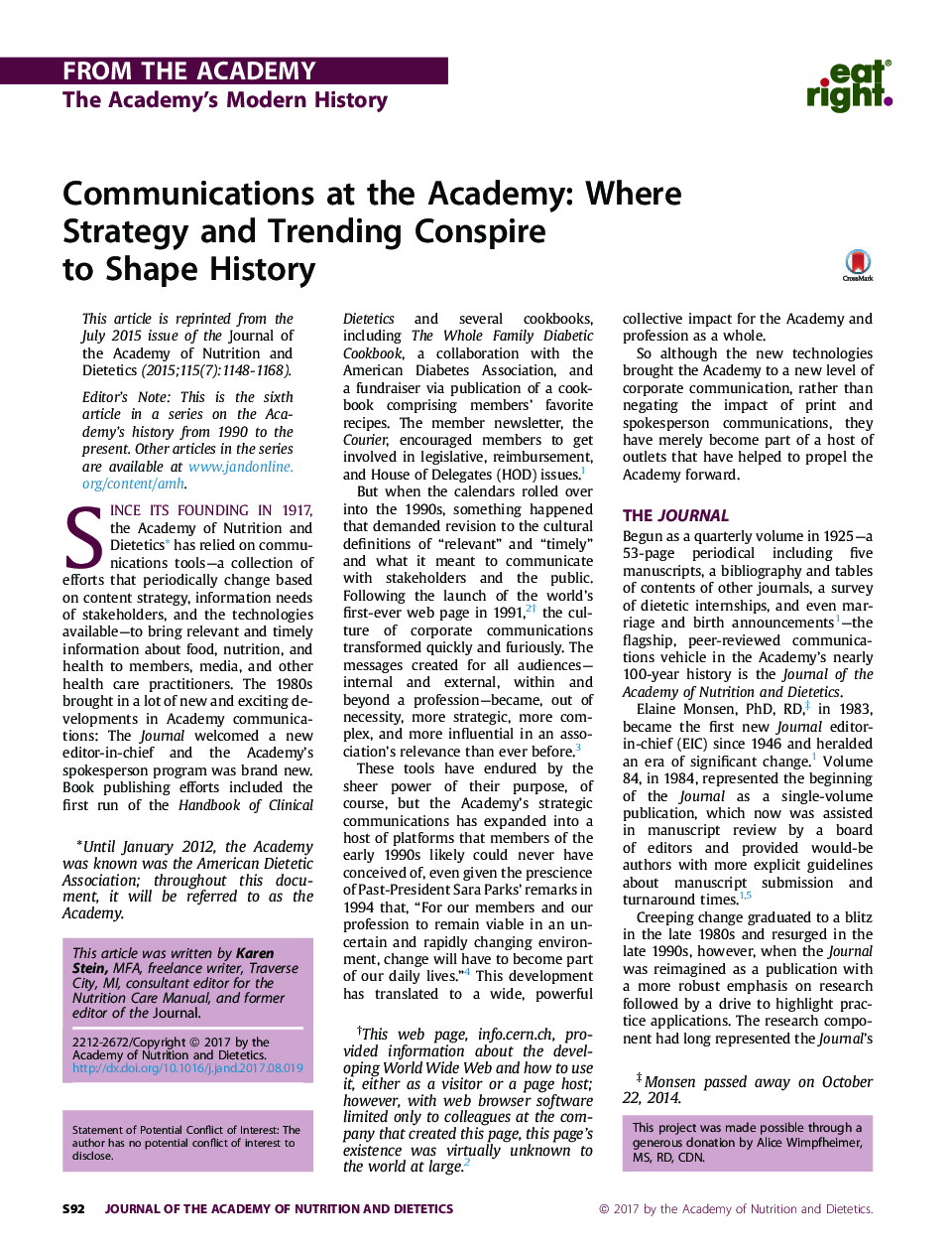 Communications at the Academy: Where Strategy and Trending Conspire toÂ ShapeÂ History