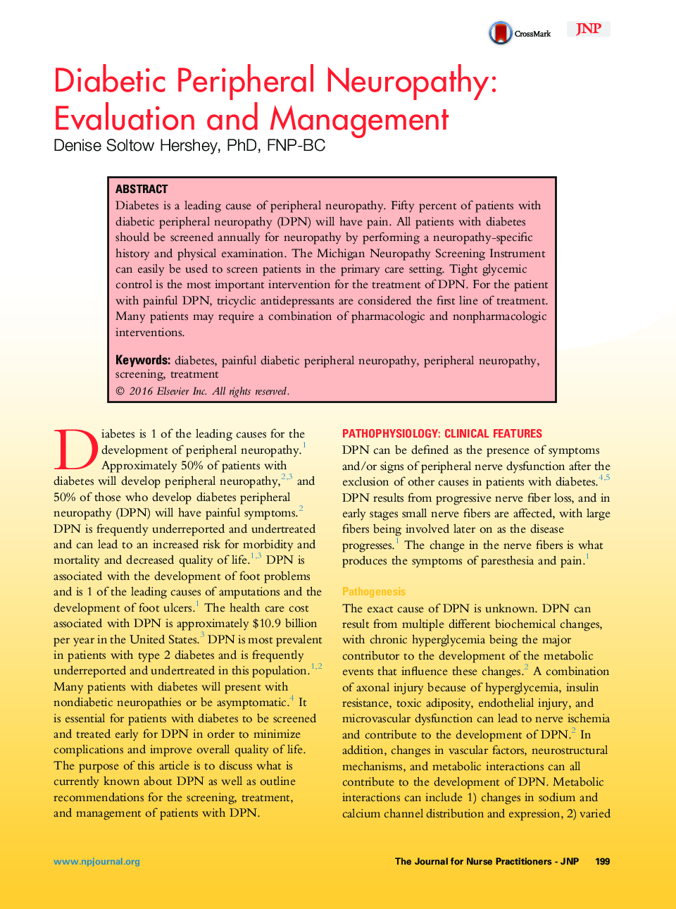 نوروپاتی محیطی دیابتی: ارزیابی و مدیریت 