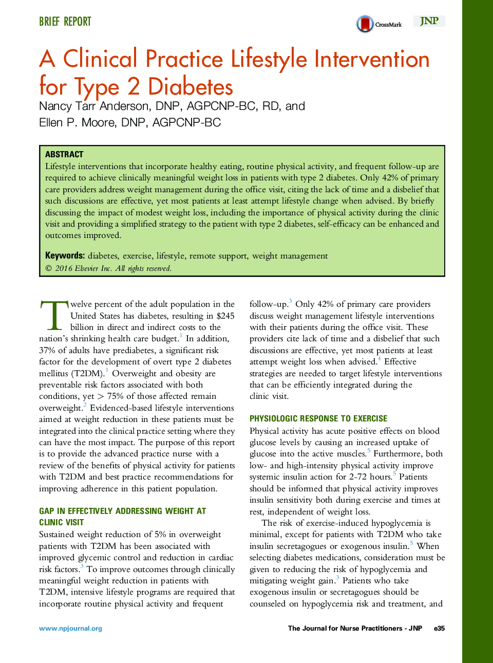 A Clinical Practice Lifestyle Intervention for Type 2 Diabetes