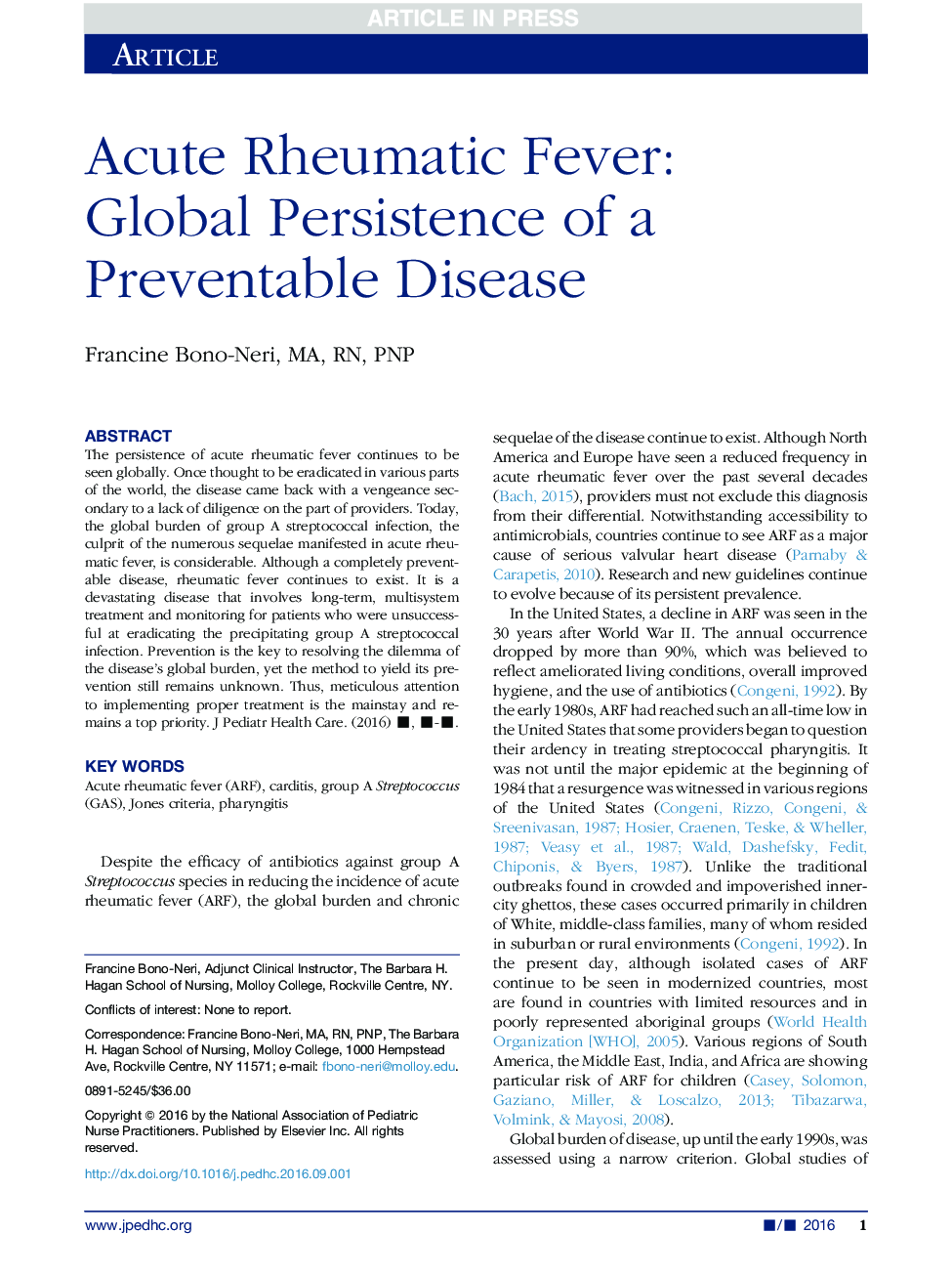 Acute Rheumatic Fever: Global Persistence of a Preventable Disease