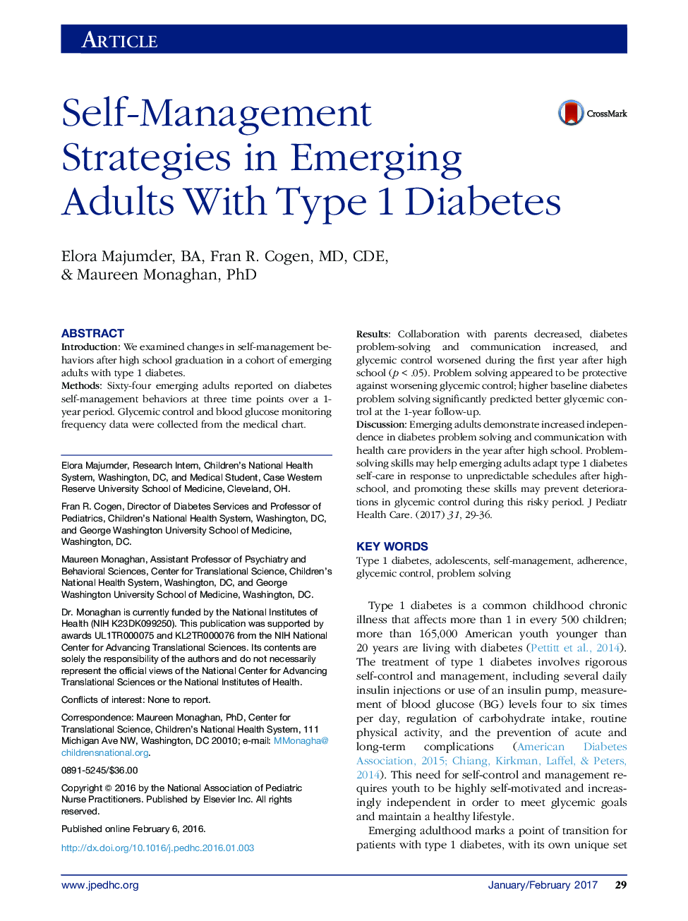 استراتژی های خودمراقبتی در بزرگسالان مبتلا به دیابت نوع 1 