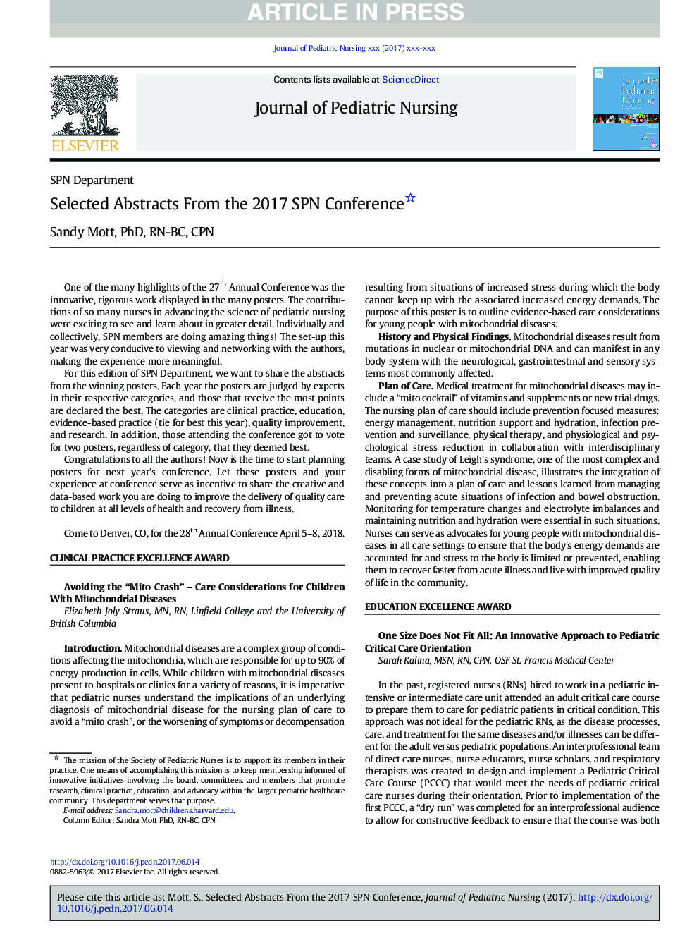 Selected Abstracts From the 2017 SPN Conference