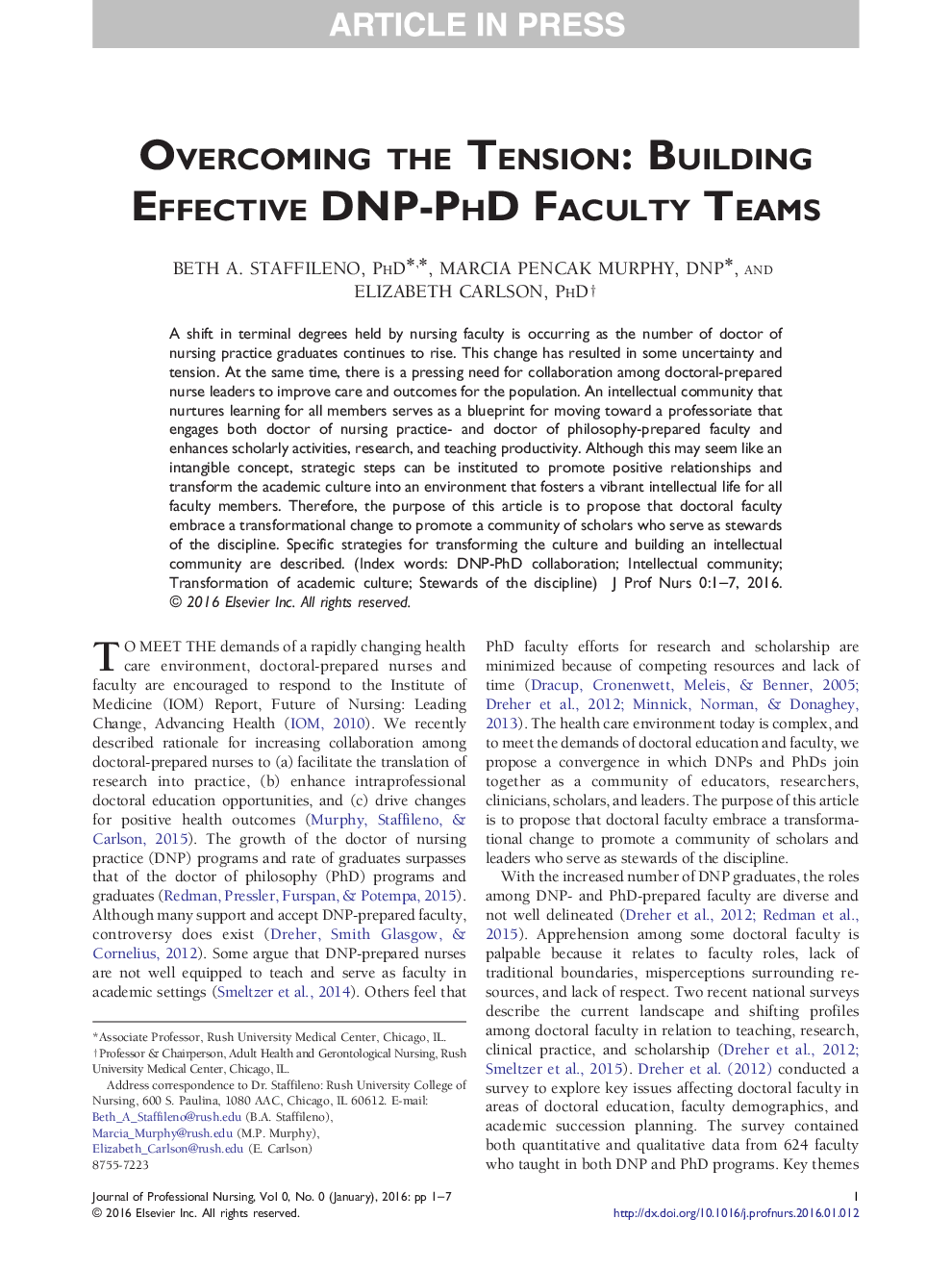 Overcoming the Tension: Building Effective DNP-PhD Faculty Teams