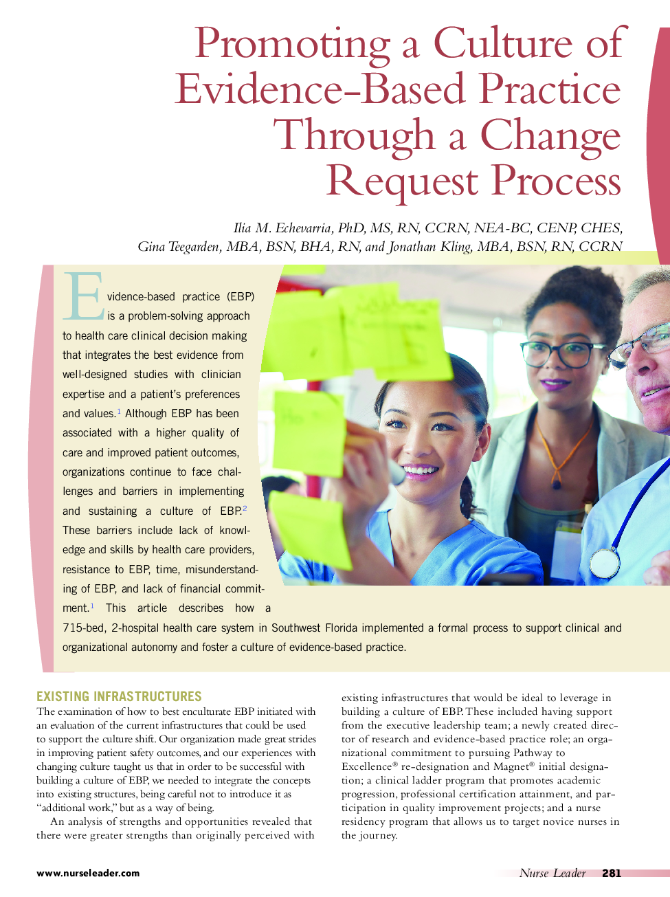 Promoting a Culture of Evidence-Based Practice Through a Change Request Process