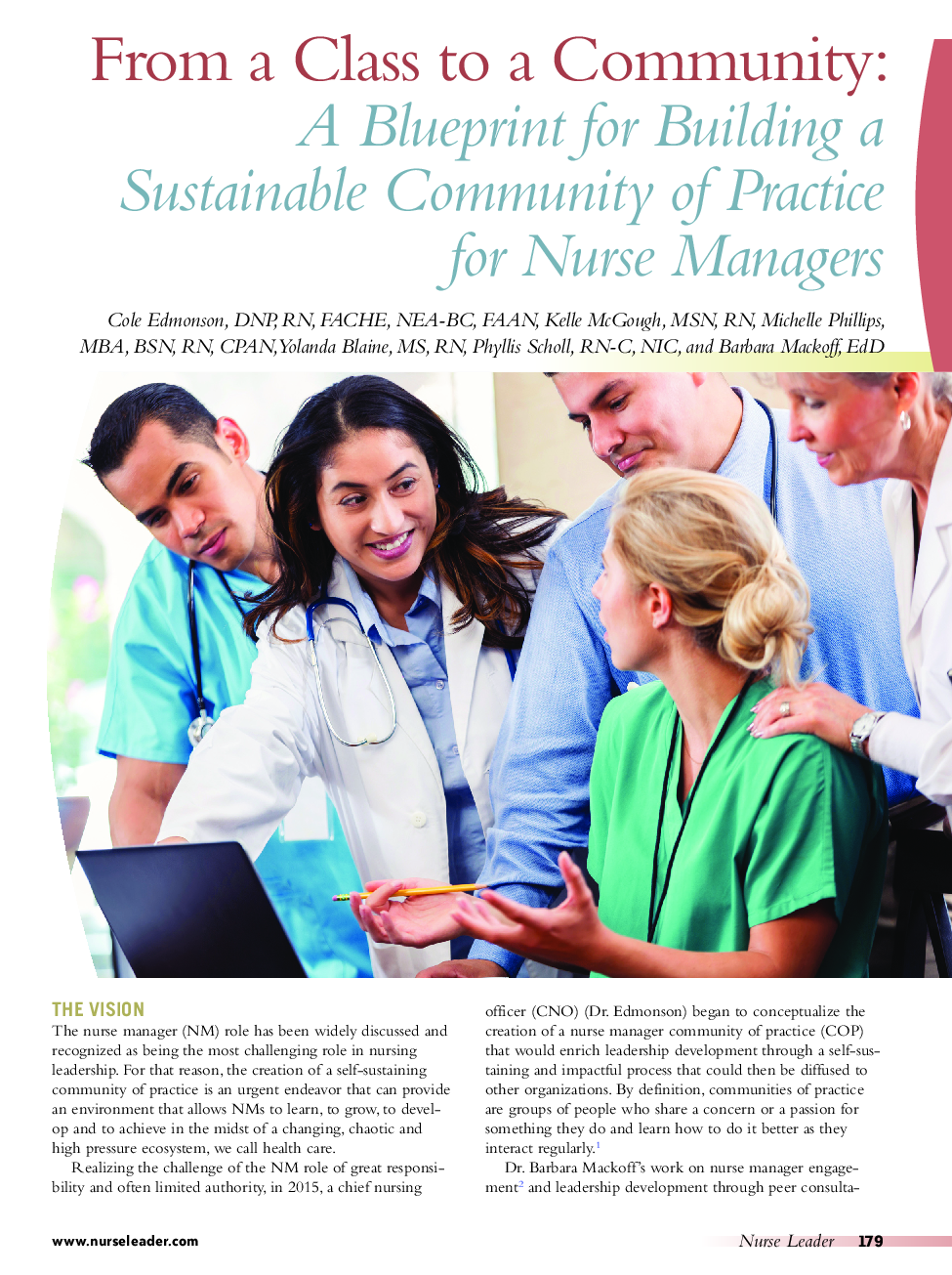 From a Class to a Community: A Blueprint for Building a Sustainable Community of Practice for Nurse Managers