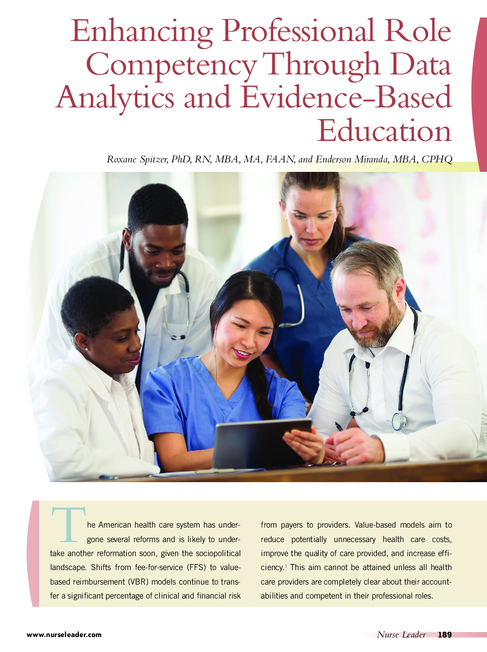 Enhancing Professional Role Competency Through Data Analytics and Evidence-Based Education