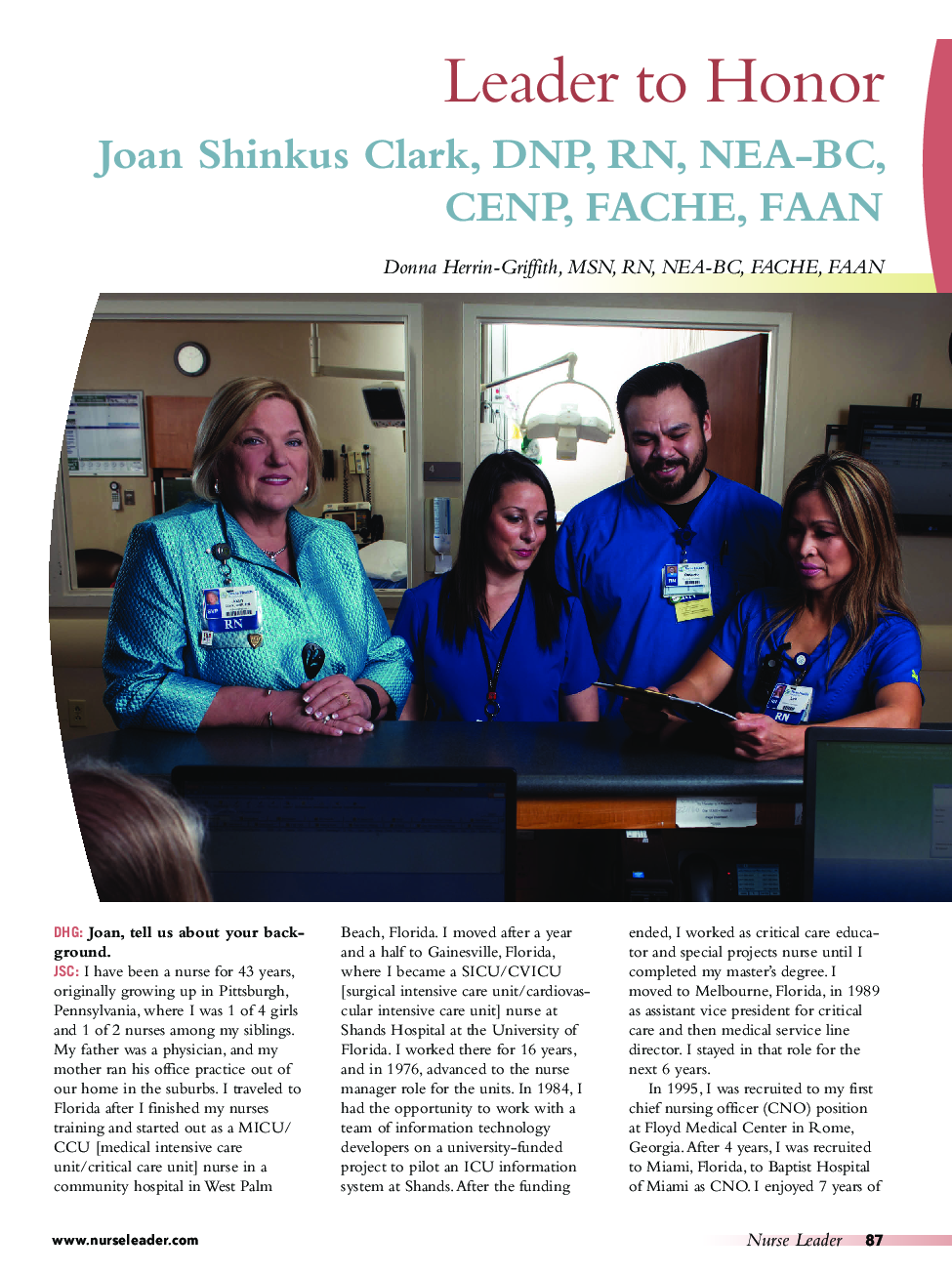 Joan Shinkus Clark, DNP, RN, NEA-BC, CENP, FACHE, FAAN