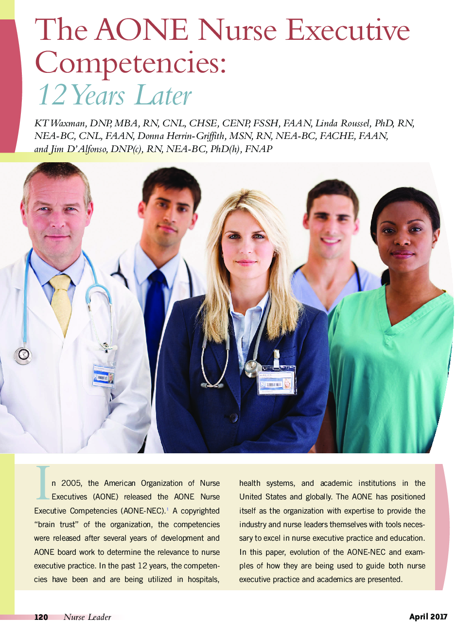 The AONE Nurse Executive Competencies: 12 Years Later