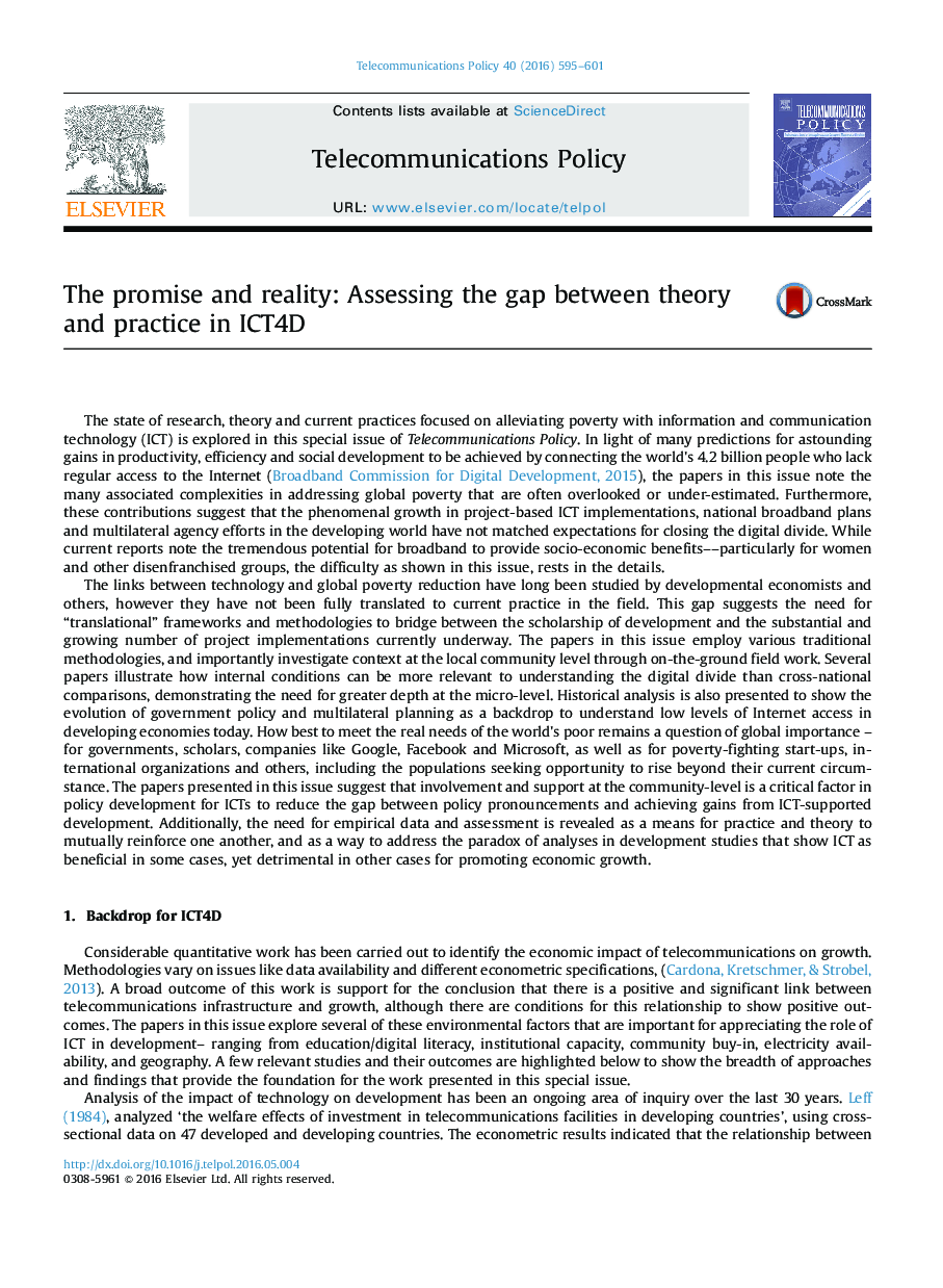 The promise and reality: Assessing the gap between theory and practice in ICT4D
