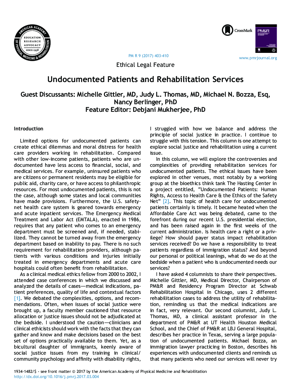 بیماران غیرقانونی و خدمات توانبخشی 