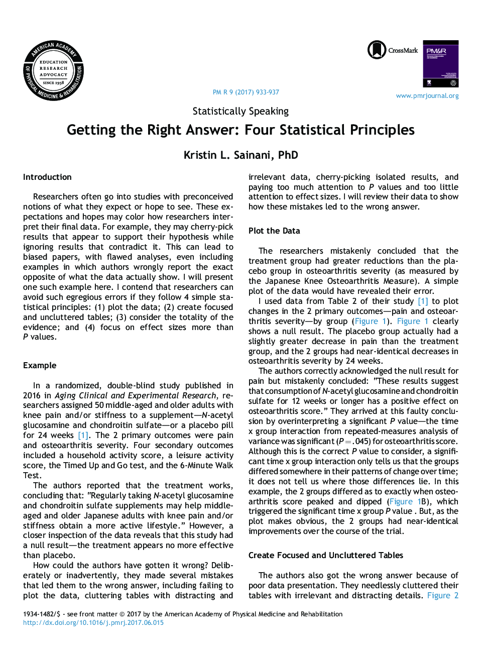 Getting the Right Answer: Four Statistical Principles