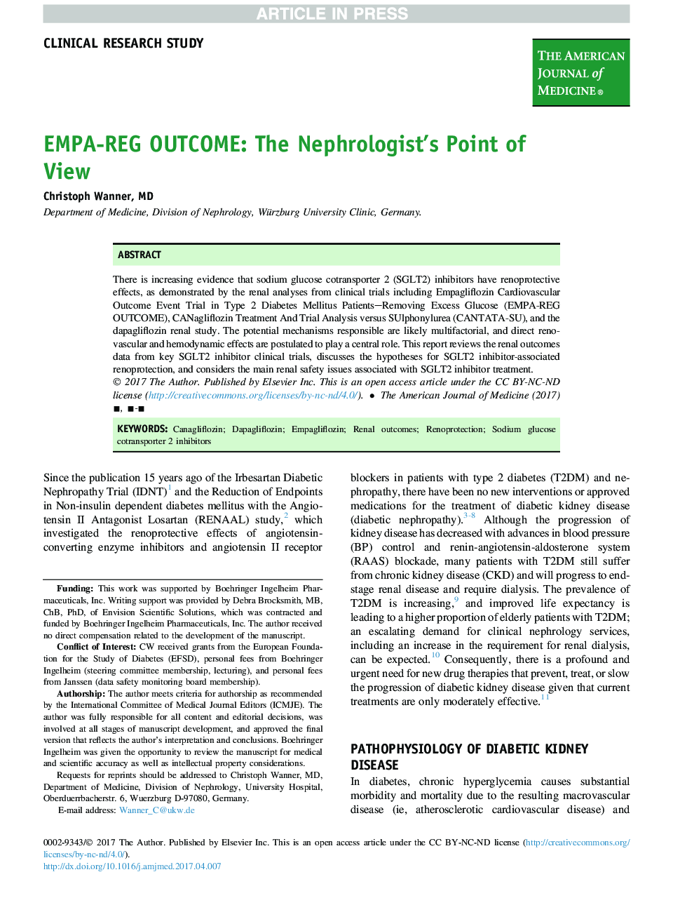 EMPA-REG OUTCOME: The Nephrologist's Point of View