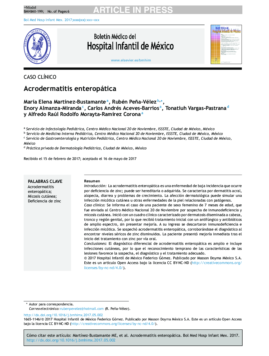 Acrodermatitis enteropática