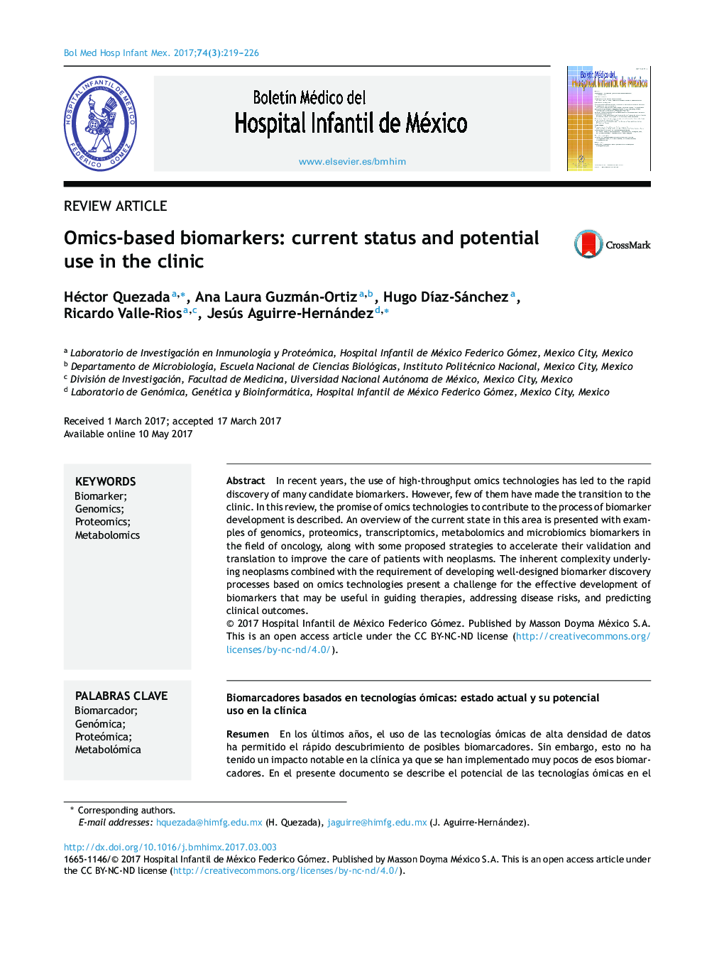 Omics-based biomarkers: current status and potential use in the clinic