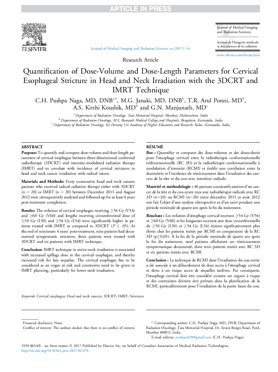 Quantification of Dose-Volume and Dose-Length Parameters for Cervical Esophageal Stricture in Head and Neck Irradiation with the 3DCRT and IMRT Technique