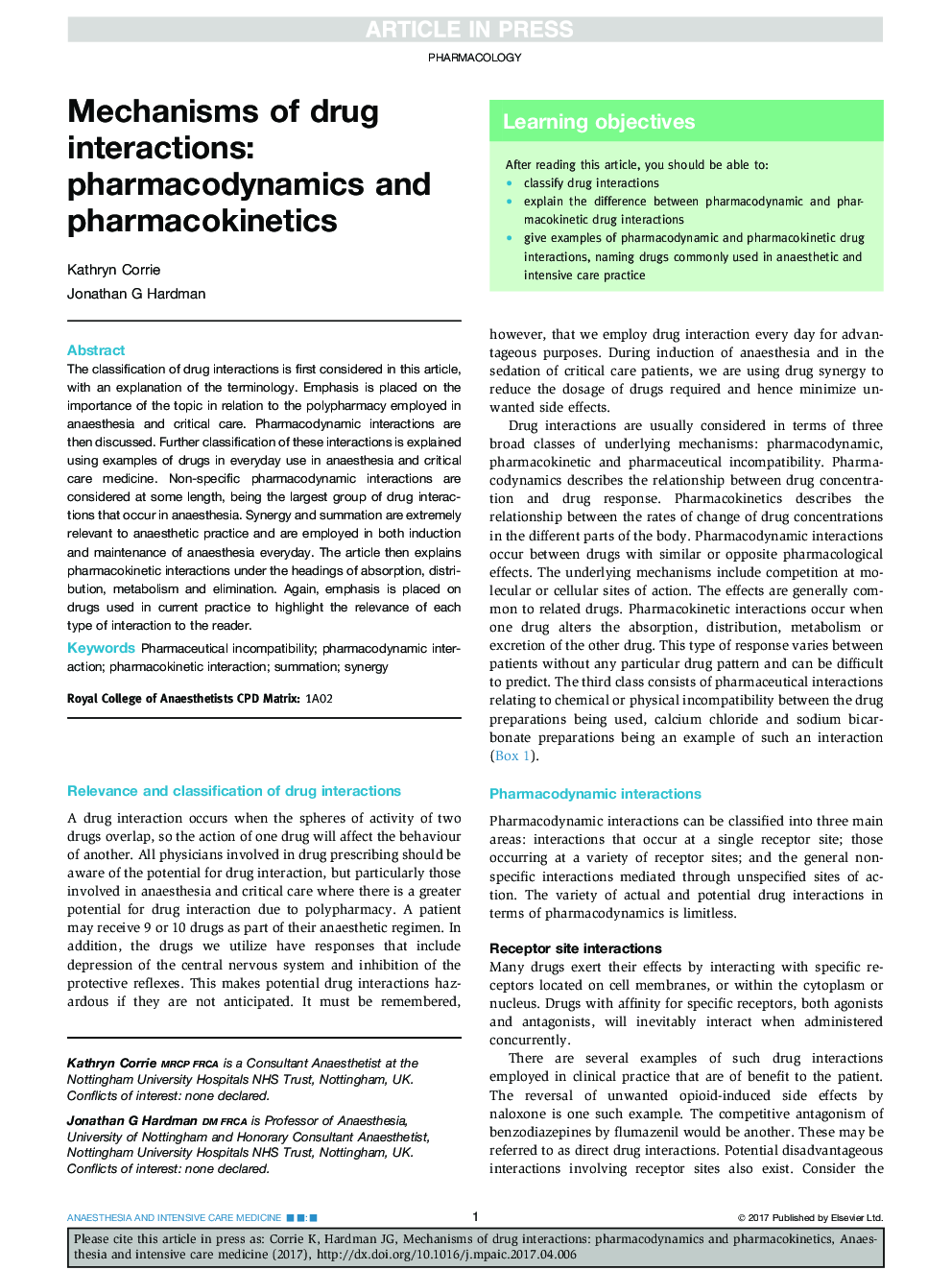مکانیسم های تعاملات دارویی: فارماکودینامیک و فارماکوکینتیک 