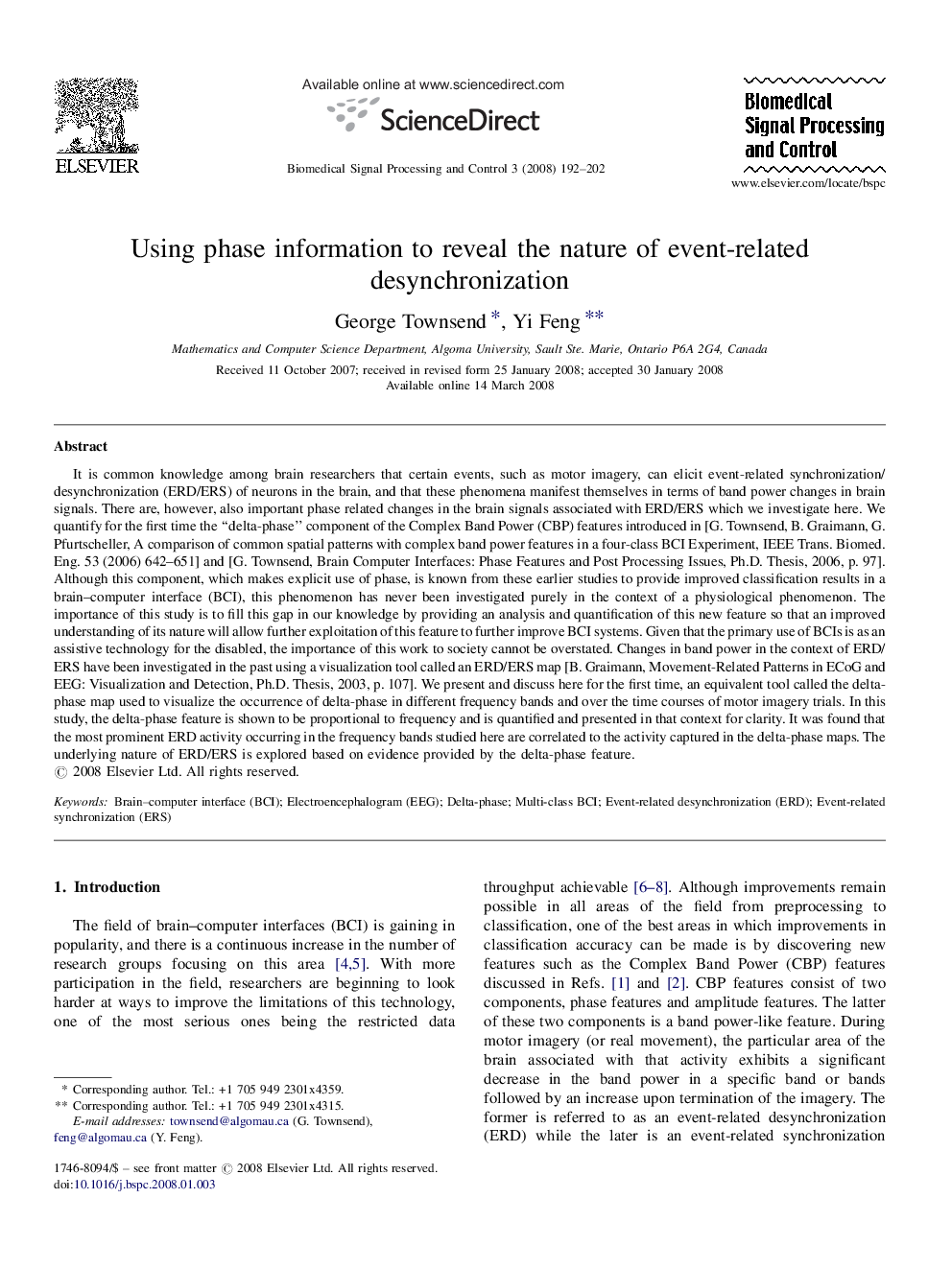 Using phase information to reveal the nature of event-related desynchronization