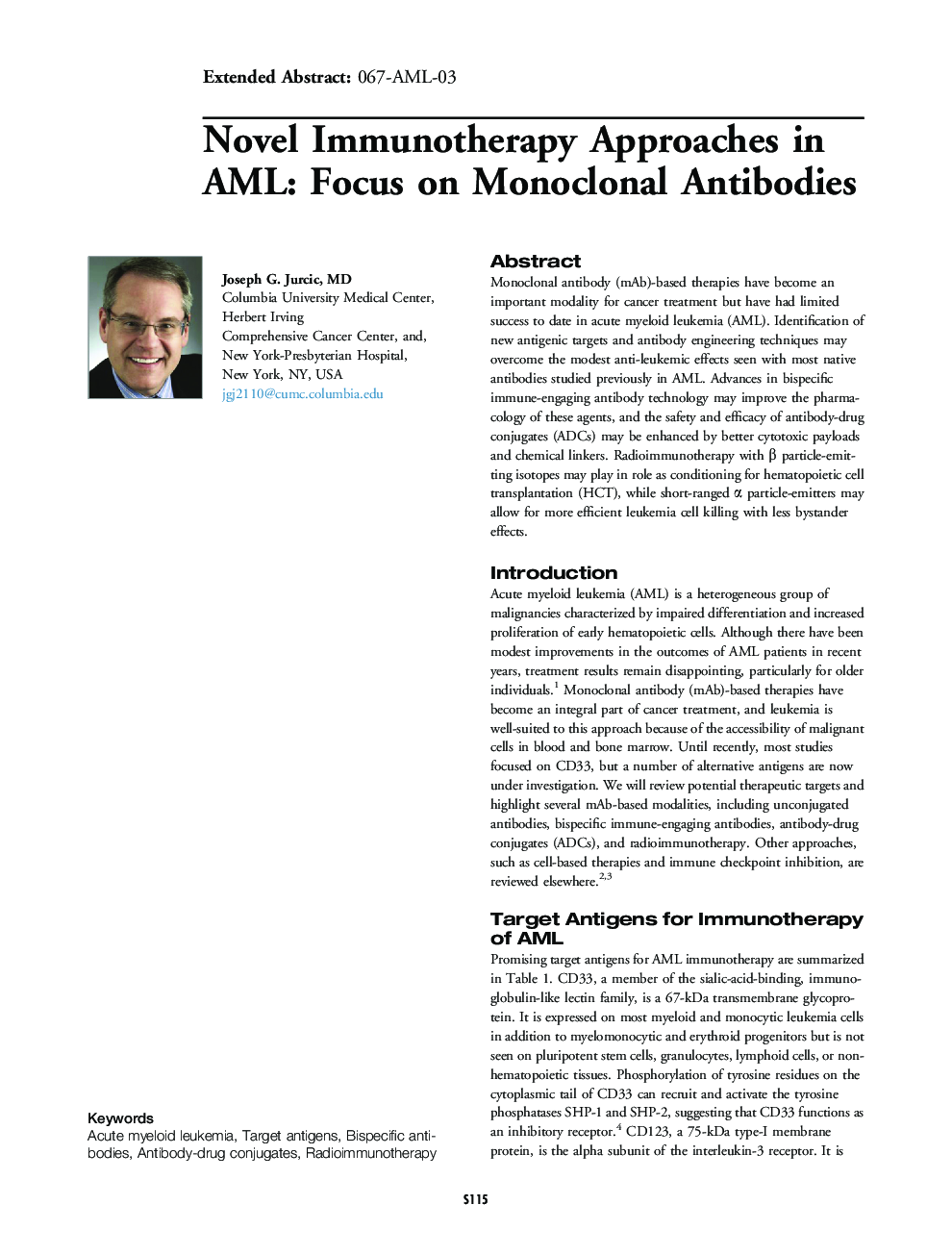 Novel Immunotherapy Approaches in AML: Focus on Monoclonal Antibodies