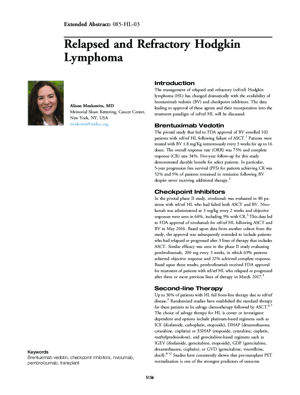 Relapsed and Refractory Hodgkin Lymphoma