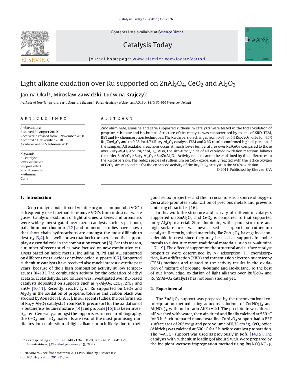 Light alkane oxidation over Ru supported on ZnAl2O4, CeO2 and Al2O3