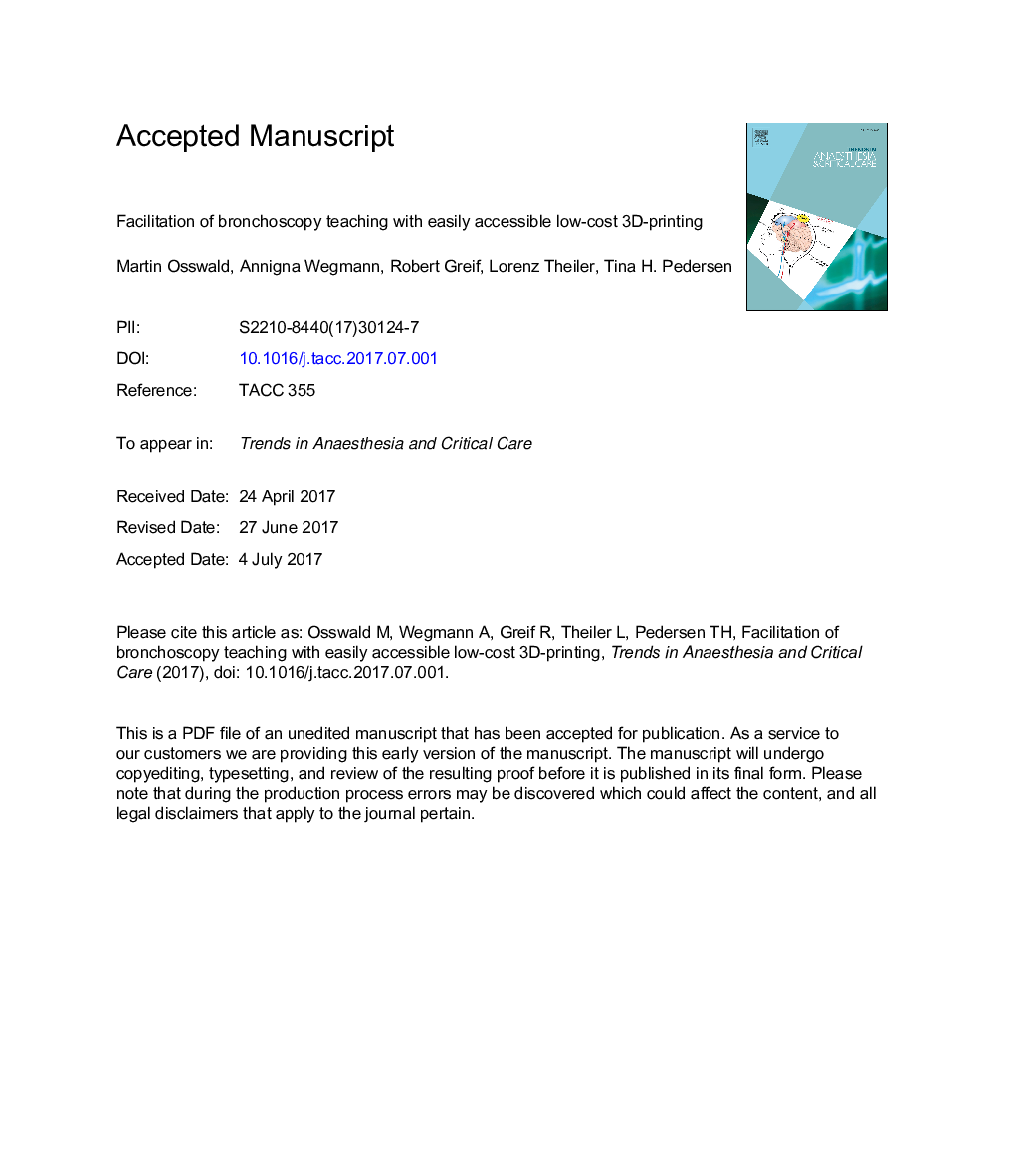 Facilitation of bronchoscopy teaching with easily accessible low-cost 3D-printing