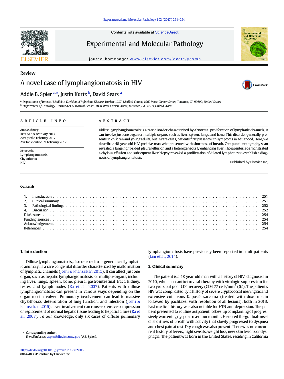 A novel case of lymphangiomatosis in HIV