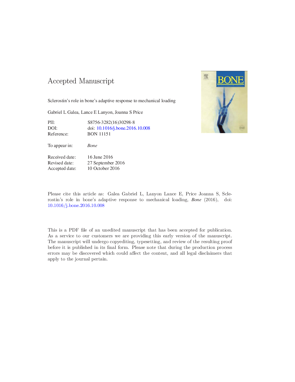 Sclerostin's role in bone's adaptive response to mechanical loading