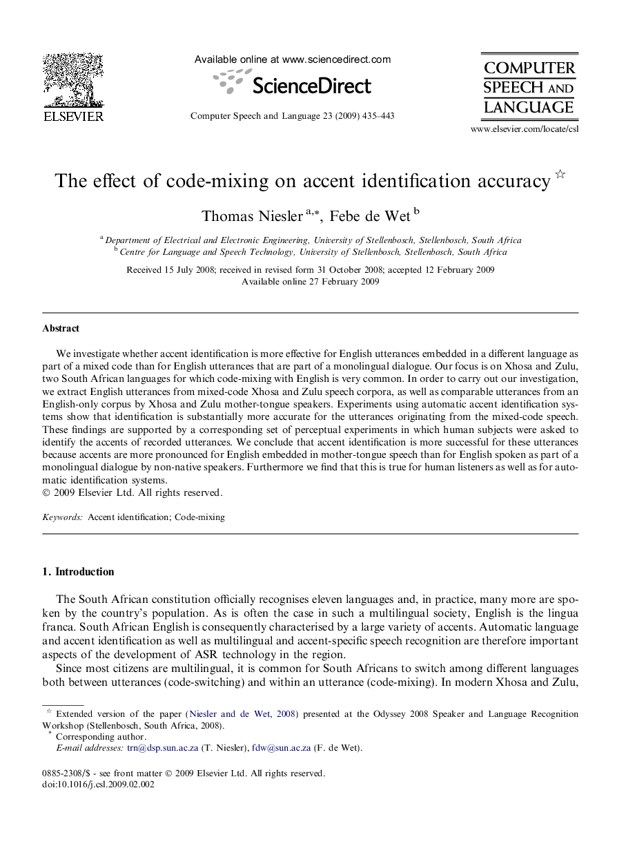 The effect of code-mixing on accent identification accuracy 